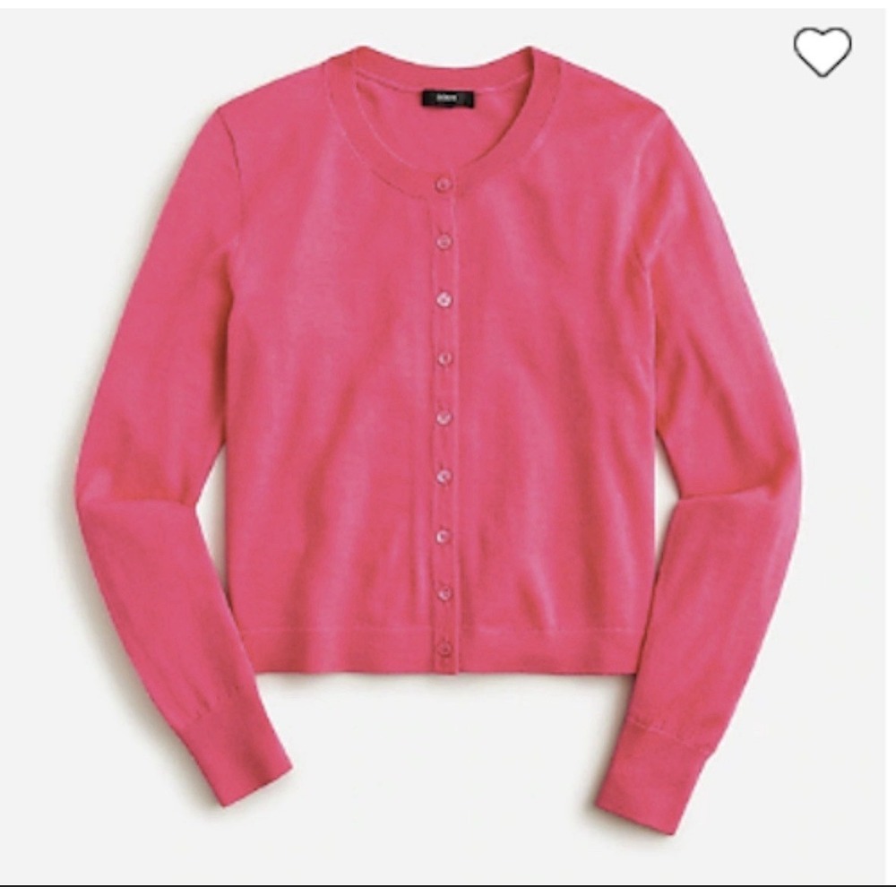 J. Crew Factory Bright Pink Button-Front Cardigan